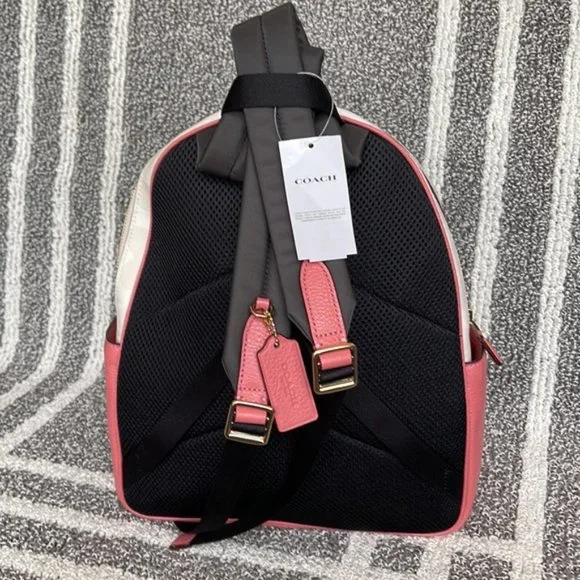 Coach 5671 Court Backpack In Signature Canvas Chalk / Taffy - Picture 6 of 16